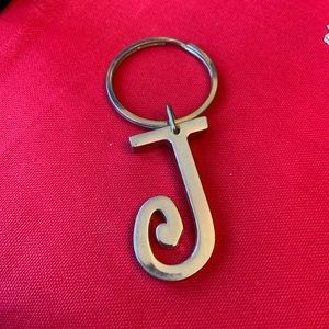 Silver J Keychain